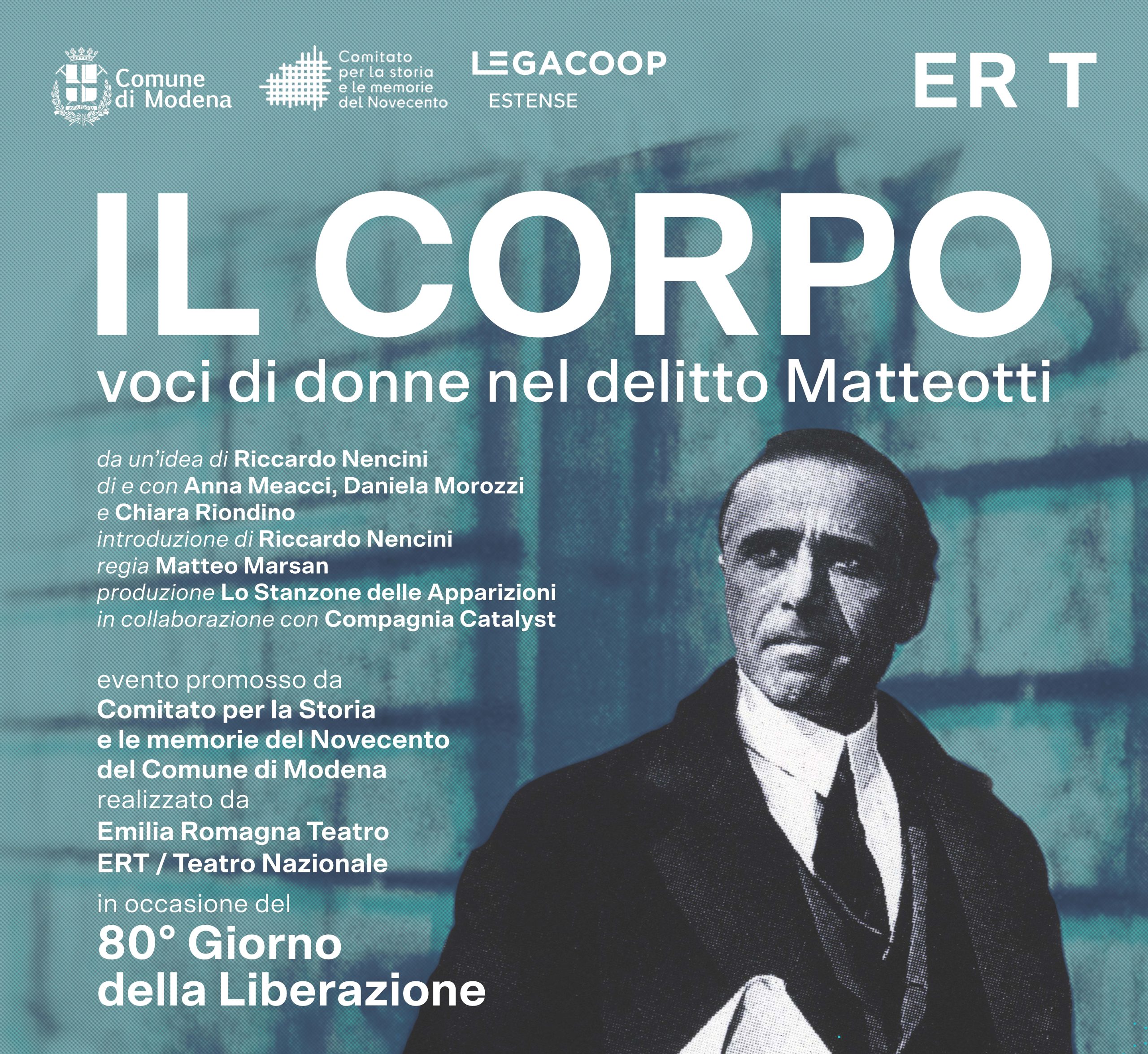 Abitcoop, GranTerre e Coptip sostengono le iniziative del Comune di Modena per 80° dalla Liberazione. Il 22 aprile uno spettacolo allo Storchi