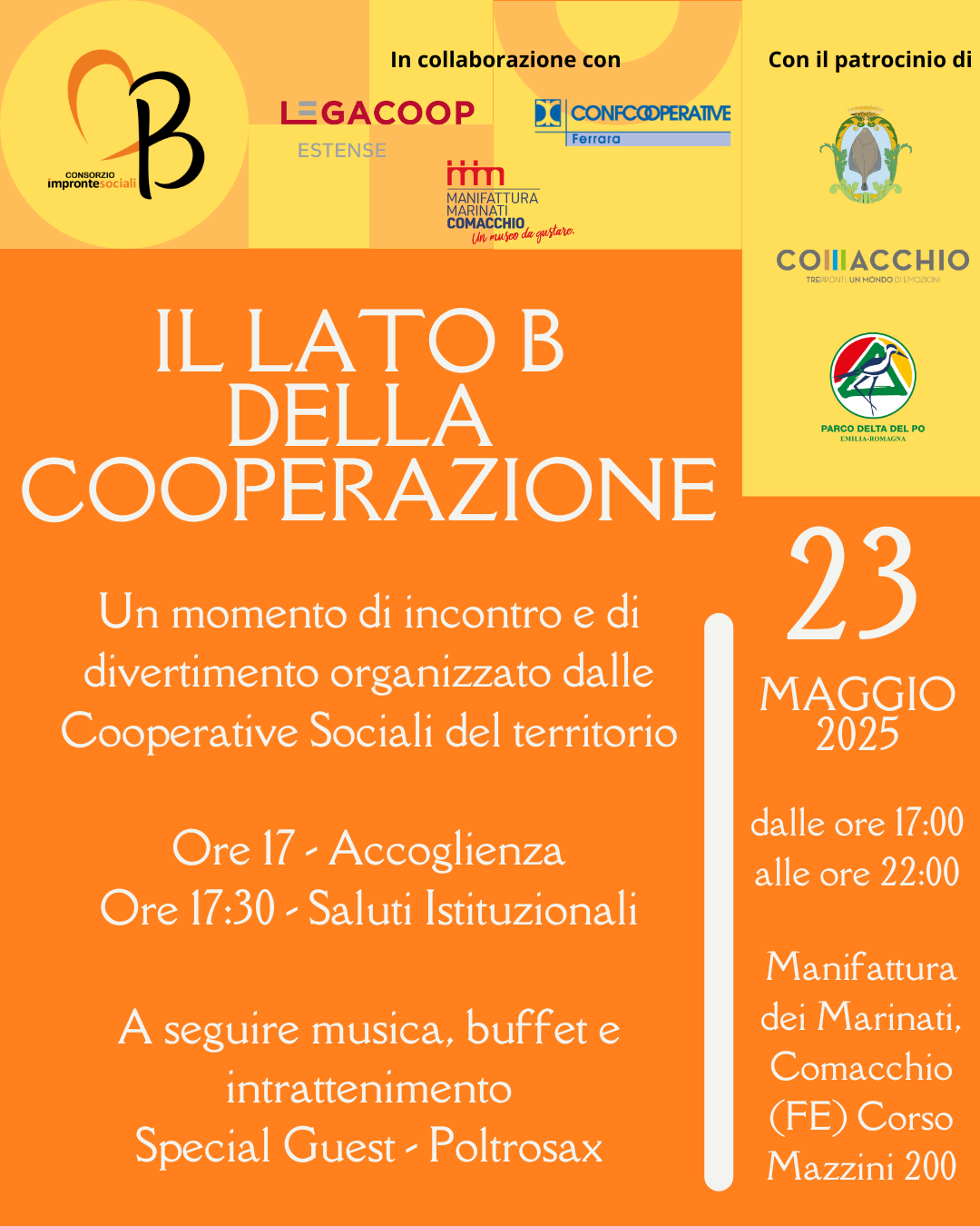 Il lato B della cooperazione. Appuntamento il 23 maggio a Comacchio