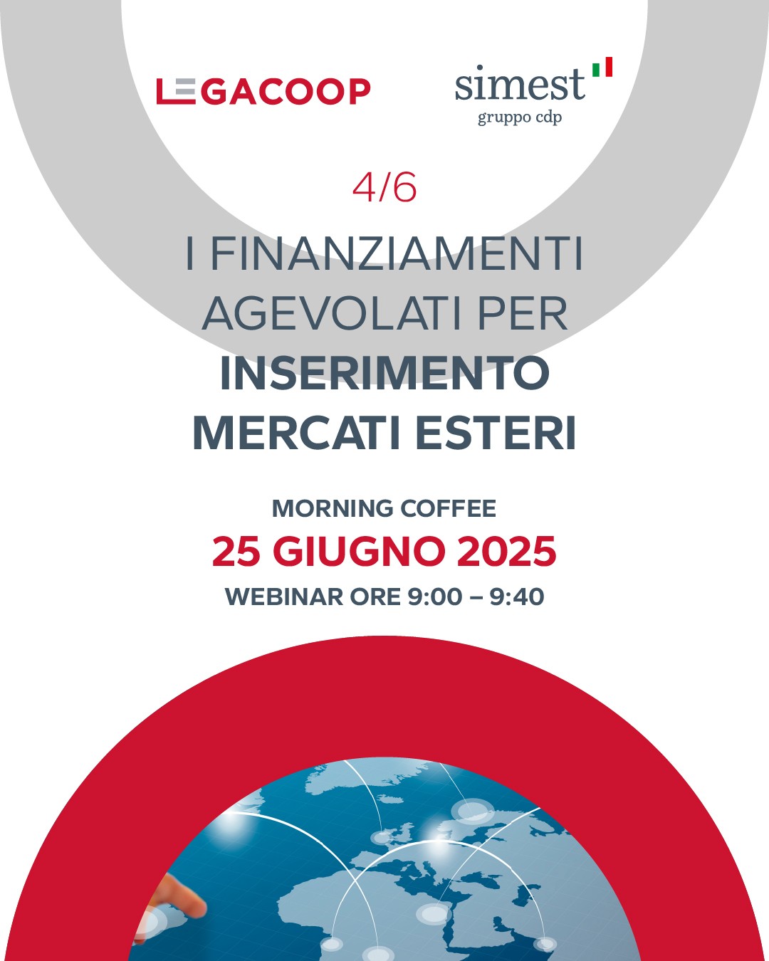 SIMEST Morning Coffee: il 25 giugno si parla di inserimento sui mercati esteri
